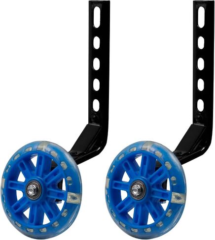 Woogim A Pair of Bicycle Training Wheels 4.33 Inch Diameter Flash Silent Wheels for 12-20 Inch Single Speed Bikes Metallic Blue in Kuwait
