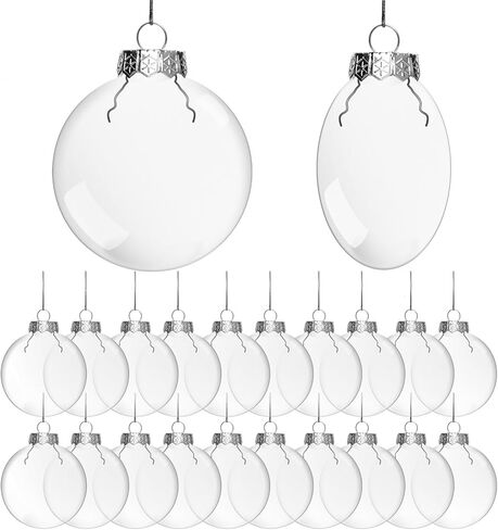 زخارف قرصية من البلاستيك الشفاف مقاس 3 بوصات من Rocinha مع حبال تعليق فضية - رائعة لصناعة الحلي اليدوية - عبوة من 12 قطعة in Kuwait