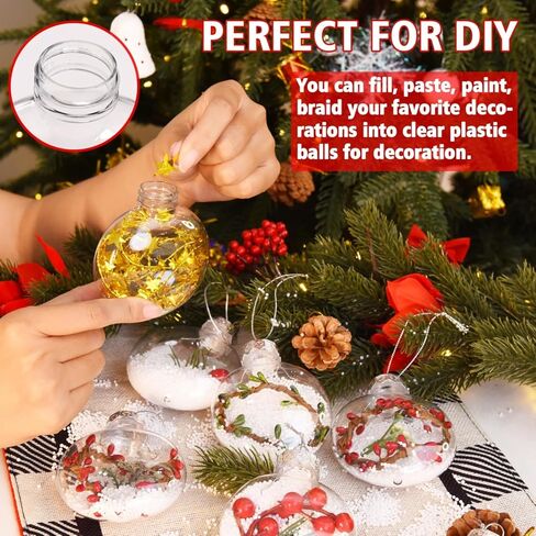 زخارف قرصية من البلاستيك الشفاف مقاس 3 بوصات من Rocinha مع حبال تعليق فضية - رائعة لصناعة الحلي اليدوية - عبوة من 12 قطعة in Kuwait