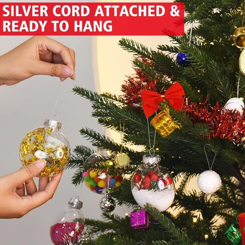 زخارف قرصية من البلاستيك الشفاف مقاس 3 بوصات من Rocinha مع حبال تعليق فضية - رائعة لصناعة الحلي اليدوية - عبوة من 12 قطعة in Kuwait