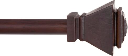 قضيب ستارة نافذة مزخرف قياسي بطرف مربع Iverson KN75646 من Kenney، طول قابل للتعديل 90-130 بوصة، لمسة نهائية من الإسبريسو، أنبوب فولاذي بقطر 5/8 بوصة in Kuwait