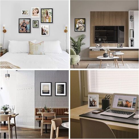 Nacial Picture Frames, White 11x14 Picture Frame Set of 4, Photo Frame Display 8x10 Photo with Mat and 11x14 photo without Mat, Picture Frames Collage for Wall in Saudi Arabia