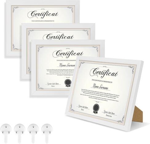 Nacial Picture Frames, White 11x14 Picture Frame Set of 4, Photo Frame Display 8x10 Photo with Mat and 11x14 photo without Mat, Picture Frames Collage for Wall in Saudi Arabia