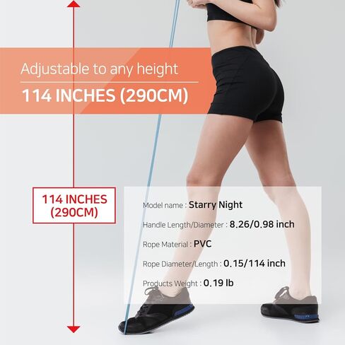 حبل القفز للرجال والنساء - حبل القفز للتمرين السريع لتدريبات اللياقة البدنية لجميع الأعمار والجنس - كابل خفيف الوزن وقابل للتعديل، رائع لتمارين القلب والملاكمة والكروس فيت، صنع في كوريا (حبل القفز الجميل، UA-210) in Kuwait