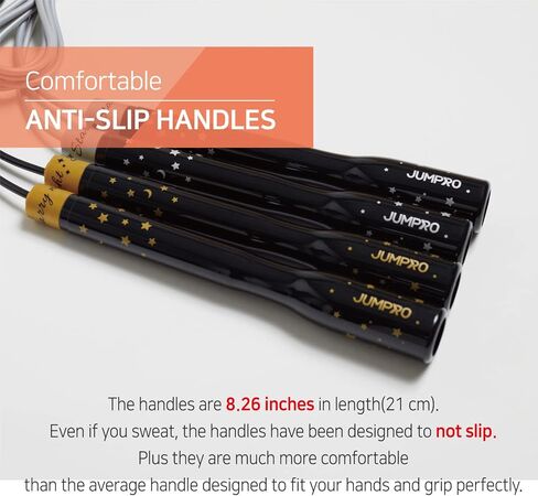 حبل القفز للرجال والنساء - حبل القفز للتمرين السريع لتدريبات اللياقة البدنية لجميع الأعمار والجنس - كابل خفيف الوزن وقابل للتعديل، رائع لتمارين القلب والملاكمة والكروس فيت، صنع في كوريا (حبل القفز الجميل، UA-210) in Kuwait