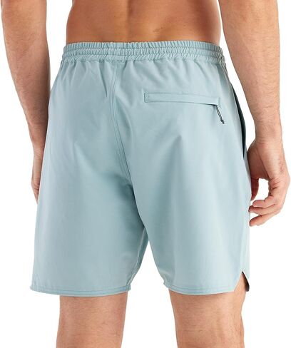 شورت سباحة رجالي من Free Fly Andros - حماية من أشعة الشمس بعامل حماية من أشعة الشمس 50+ مع مقاس قابل للتعديل، شورت سباحة بدرزة داخلية 7 بوصات للرجال in Kuwait