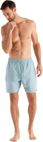 شورت سباحة رجالي من Free Fly Andros - حماية من أشعة الشمس بعامل حماية من أشعة الشمس 50+ مع مقاس قابل للتعديل، شورت سباحة بدرزة داخلية 7 بوصات للرجال in Kuwait