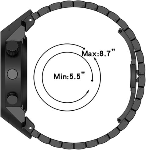 22mm Width Replacement Strap Metal Watch Band Bracelet for Suunto Elementum Terra/Aqua Smartwatch in Saudi Arabia