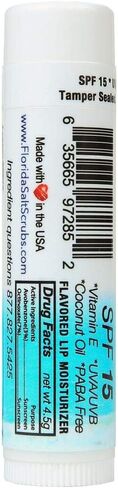 SPF 15 Lip Balm by Florida Glow - Hydrating and Moisturizing Lip Sunscreen for Men and Women and Kids - Oxybenzone Free SPF Lip balm with Sunscreen - Travel size Lipbalm Sunblock (Coconut) in Saudi Arabia
