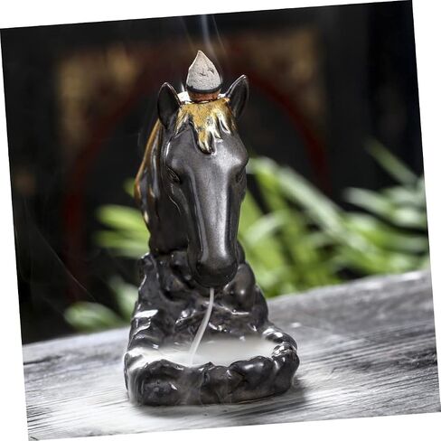 1pc Retro Incense Burner Incense Burner Desktop Crafts Incense Holder Incense Furnace Handicraft Incense Burner Bowl Aroma Stove Ceramic Incense Burner Horse Burner Animal Vintage in Saudi Arabia