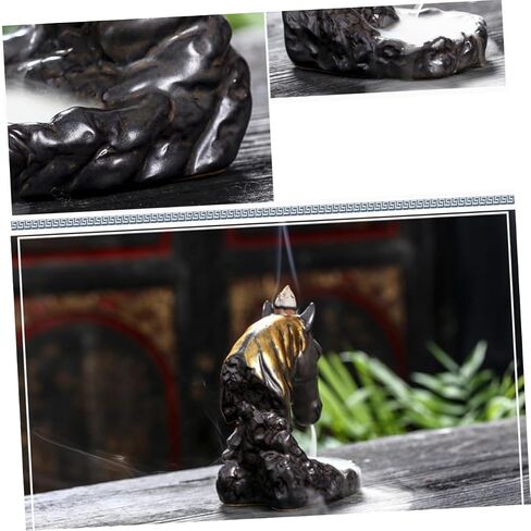 1pc Retro Incense Burner Incense Burner Desktop Crafts Incense Holder Incense Furnace Handicraft Incense Burner Bowl Aroma Stove Ceramic Incense Burner Horse Burner Animal Vintage in Saudi Arabia