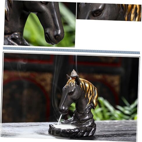 1pc Retro Incense Burner Incense Burner Desktop Crafts Incense Holder Incense Furnace Handicraft Incense Burner Bowl Aroma Stove Ceramic Incense Burner Horse Burner Animal Vintage in Saudi Arabia