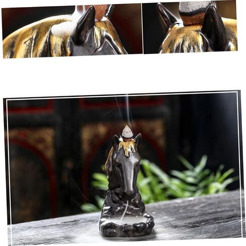 1pc Retro Incense Burner Incense Burner Desktop Crafts Incense Holder Incense Furnace Handicraft Incense Burner Bowl Aroma Stove Ceramic Incense Burner Horse Burner Animal Vintage in Saudi Arabia