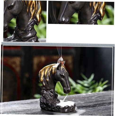 1pc Retro Incense Burner Incense Burner Desktop Crafts Incense Holder Incense Furnace Handicraft Incense Burner Bowl Aroma Stove Ceramic Incense Burner Horse Burner Animal Vintage in Saudi Arabia