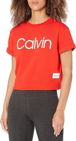 Calvin Klein Performance Women's Calvin Logo Short Sleeve Crew Neck Pullover in Saudi Arabia