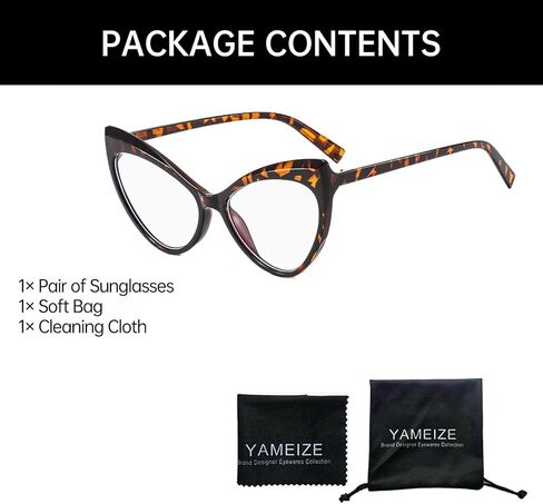 YAMEIZE Blue Light Blocking Glasses for Women - Men Retro Cat Eye Anti Eye Strain Eyeglasses Computer Gaming Glasses in Kuwait