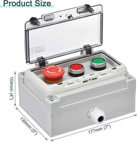 MECCANIXITY IP67 صندوق زر الضغط ABS الزر الأخضر الزر الأحمر زر التوقف E لمعدات إطفاء الاتصالات الكهربائية الداخلية والخارجية in Saudi Arabia