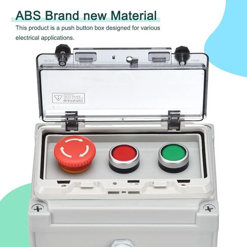 MECCANIXITY IP67 صندوق زر الضغط ABS الزر الأخضر الزر الأحمر زر التوقف E لمعدات إطفاء الاتصالات الكهربائية الداخلية والخارجية in Saudi Arabia