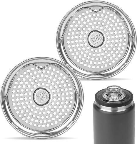 مصفاة شاي لينكيديا 304 من الفولاذ المقاوم للصدأ متوافقة مع زجاجة YETI Rambler 18oz/26oz/36oz/46oz/64oz قبعات Chug وMagDock، سدادة فاكهة مانعة لتصفية الثلج، عبوتان in Saudi Arabia