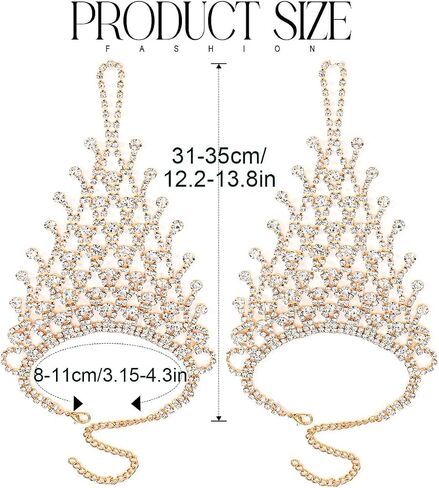 Fingerless Sparkle Gloves Rhinestone Silver Gloves Cosplay Adjustable Tassel Hand Chains Jewelry Party Accessories for Women and Girls in Saudi Arabia