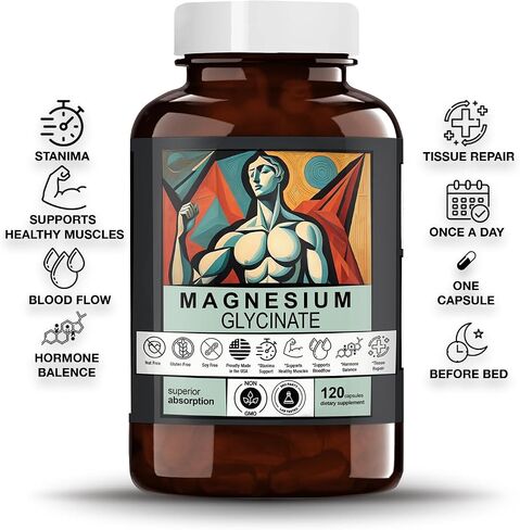 زيتا تشاد المغنيسيوم جليسينات | تخليق الحمض النووي والحمض النووي الريبي (RNA)، ودعم الجهاز العصبي، ووظيفة العضلات، وتخليق البروتين | عالي الامتصاص ولطيف على المعدة | 120 كبسولة in Saudi Arabia