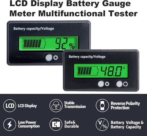 2Pack Golf Cart Battery Capacity Voltage DC 12V 24V 36V 48V 72V Battery Meter Tester Gauge Monitors Lithium ion Lead-Acid Batteries Indicator for Golf CART Yamaha Club CAR EZGO Motorcycle Most Car in Saudi Arabia