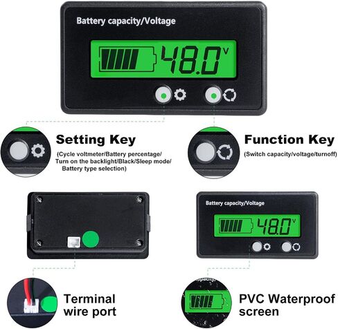 2Pack Golf Cart Battery Capacity Voltage DC 12V 24V 36V 48V 72V Battery Meter Tester Gauge Monitors Lithium ion Lead-Acid Batteries Indicator for Golf CART Yamaha Club CAR EZGO Motorcycle Most Car in Saudi Arabia