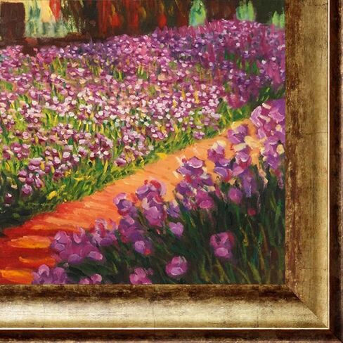 حديقة الفنان La Pastiche في جيفرني من تصميم كلود مونيه مع لوحة فنية جدارية زيتية بإطار ذهبي فيكتوري، 44 بوصة × 32 بوصة in Saudi Arabia