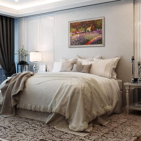 حديقة الفنان La Pastiche في جيفرني من تصميم كلود مونيه مع لوحة فنية جدارية زيتية بإطار ذهبي فيكتوري، 44 بوصة × 32 بوصة in Saudi Arabia