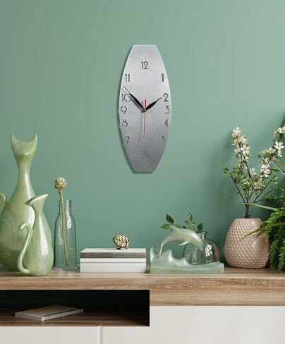 Colorfull Worlds Minimalist 3D Wall Clock: A Unique Vertical Home Decor Piece | Modern Metal Clocks for Stylish Interiors | Perfect for Enhancing Your Living Room | Silver in Saudi Arabia
