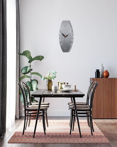 Colorfull Worlds Minimalist 3D Wall Clock: A Unique Vertical Home Decor Piece | Modern Metal Clocks for Stylish Interiors | Perfect for Enhancing Your Living Room | Silver in Saudi Arabia