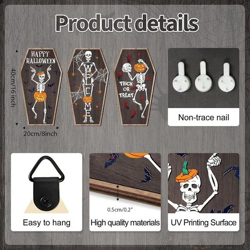 LHIUEM Halloween Restroom Decor Let That Shit Go Skull Sign(8"x15")Funny Halloween Tombstone Decoration Happy Halloween Gothic Wall Decor Humor Gift Wood Decor Hang for Livingroom Bathroom Accessories in Saudi Arabia