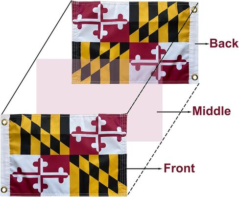 Homissor Maryland Flag 12x18 Inch Double Side MD State Flag Small Maryland Boat Flags Durable Banner with Grommets for Outdoor Indoor in Saudi Arabia