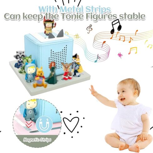 for Tonie Shelf, Tonies Storage for Toniebox Tonie Figures Creative Tonies Magnetic Shelf for,Tonie Box Player 10-30 Characters (Grey) in Kuwait