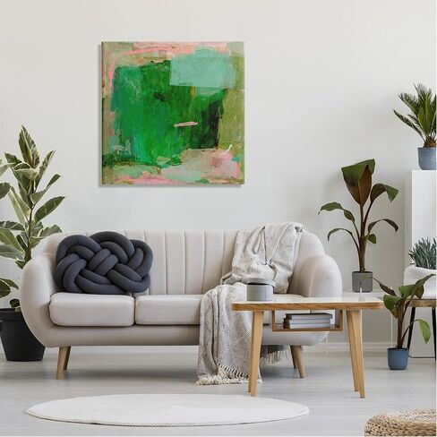 Stupell Industries Green & Pink Abstract Painting Canvas Wall Art Design by Hayley Michelle in Saudi Arabia