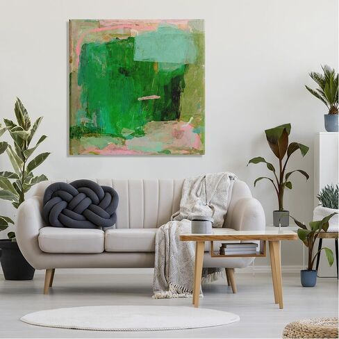 Stupell Industries Green & Pink Abstract Painting Canvas Wall Art Design by Hayley Michelle in Saudi Arabia