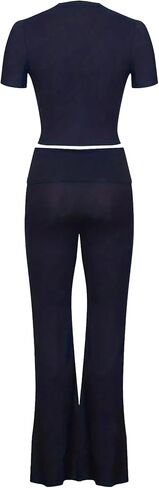 مجموعة ملابس نسائية من قطعتين من LovelyWholesale بأكمام قصيرة وقميص قصير وسراويل مضيئة in Kuwait