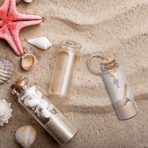 WEBEEDY 12 Sets DIY Glass Bottle Beach Ornaments Nautical Ocean Message Bottle Hanging Message in a Bottle Kit Glass Wish Jar for Beach Party Wedding Home Office Decor in Saudi Arabia