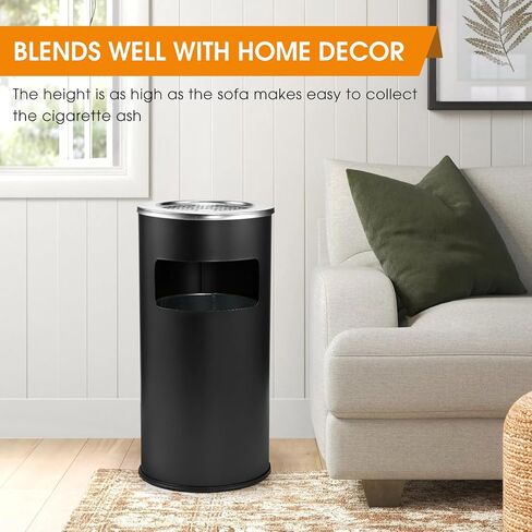 Outdoor Trash Can with Lid Round, Stainless Steel Garbage Can Waste Bin with Removable Inner Barrel Dome for Indoor,Home,Office,Restaurant,Patio,Garden,Kitchen(Sliver) in Saudi Arabia