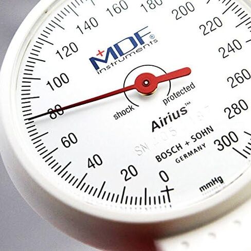 مقياس ضغط الدم اللاسائلي MDF Airius Palm - جهاز قياس ضغط الدم الاحترافي مصنوع في ألمانيا مع أساور بحجم البالغين - معايرة مدى الحياة - رمادي/أبيض (MDF848AR-12) in Kuwait