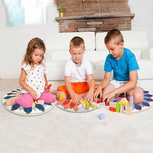 USTIDE 8Pc Round Kids Rug 16" Flower Shaped Kids Rug Seat Spots for Classroom Sitting Floor Seats for Kids Mats Pre-School Classroom Spots Marker for Classroom Kindergarden Playroom in Saudi Arabia