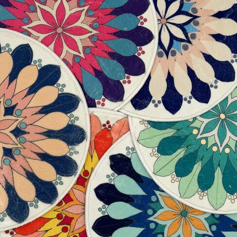 USTIDE 8Pc Round Kids Rug 16" Flower Shaped Kids Rug Seat Spots for Classroom Sitting Floor Seats for Kids Mats Pre-School Classroom Spots Marker for Classroom Kindergarden Playroom in Saudi Arabia