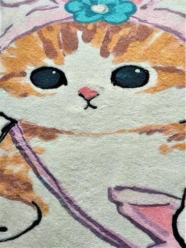 Cat Bathroom Rug Animal Bath Rug Floor Mat Soft and Cute Cat Bedroom Rug Non-Slip Cartoon Shower Mat Children Play Room Rug 31.5 x 63 inches. (SDNA5) in Saudi Arabia
