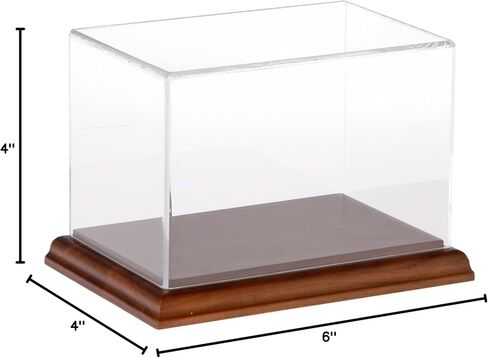 Plymor Clear Acrylic Display Case with Hardwood Base, 6" W x 4" D x 4" H in Saudi Arabia