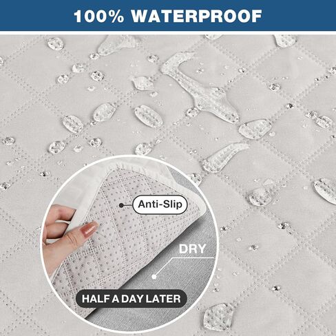 أغطية أريكة TAOCOCO مقاومة للماء، غطاء أريكة منزلق لـ 3 وسائد، غطاء أريكة للحيوانات الأليفة لـ 3 مقاعد، غطاء أريكة قابل للغسل، واقي الأثاث مع أشرطة (3 مقاعد، قهوة) in Kuwait