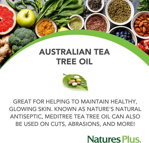 زيت شجرة الشاي الأسترالي النقي من NaturesPlus Meditree - 1 أونصة سائلة - زيت عطري نقي 100%، مطهر طبيعي - يحافظ على البشرة المتوهجة - ينظف المسام بعمق، ويقلل الاحمرار - طبيعي، نباتي in Kuwait