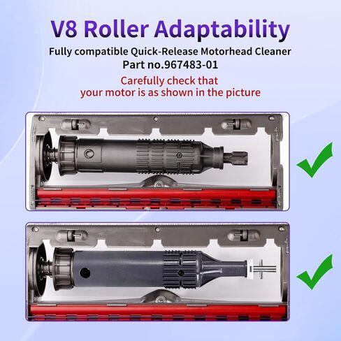 2 Pack Roller Brush Replacement Compatible with Dyson V8 Absolute, V8 Absolute Exclusive, V8 Absolute Pro, V8 Animal, V8 Animal +, V8 Animal Exclusive Cordless Vacuum Cleaner,Part no. 967485-01 in Saudi Arabia