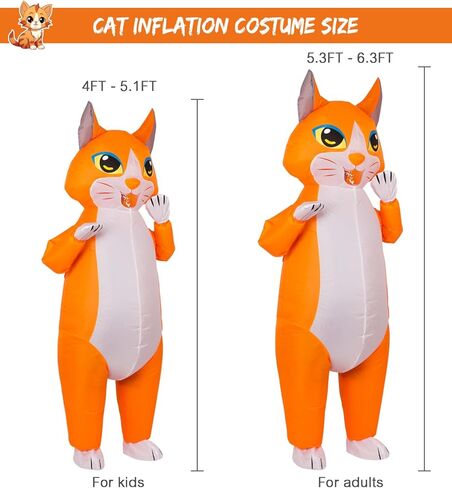 زي القطة القابل للنفخ من M MH ZONE للبالغين (الأطفال) أزياء الهالوين المضحكة التنكري الخيالي in Kuwait