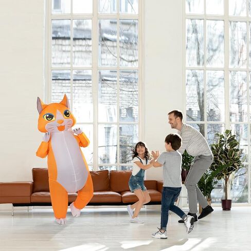 زي القطة القابل للنفخ من M MH ZONE للبالغين (الأطفال) أزياء الهالوين المضحكة التنكري الخيالي in Kuwait