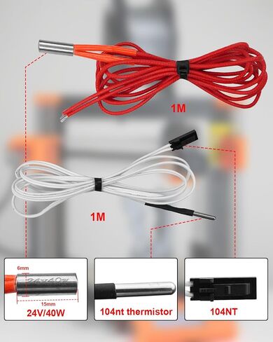مجموعة نهاية ساخنة من ULZOZN تناسب طابعة Prusa I3 MK3/MK3S/MK3S+ ثلاثية الأبعاد، مجموعة طارد الحرارة لرأس الطباعة مع 4 فوهات إضافية in Saudi Arabia